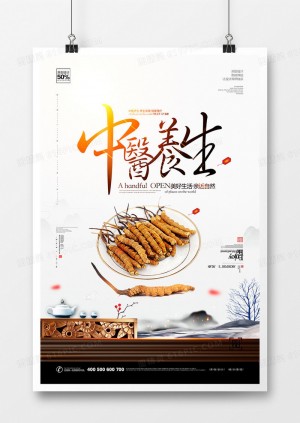 中式中医养生宣传海报设计