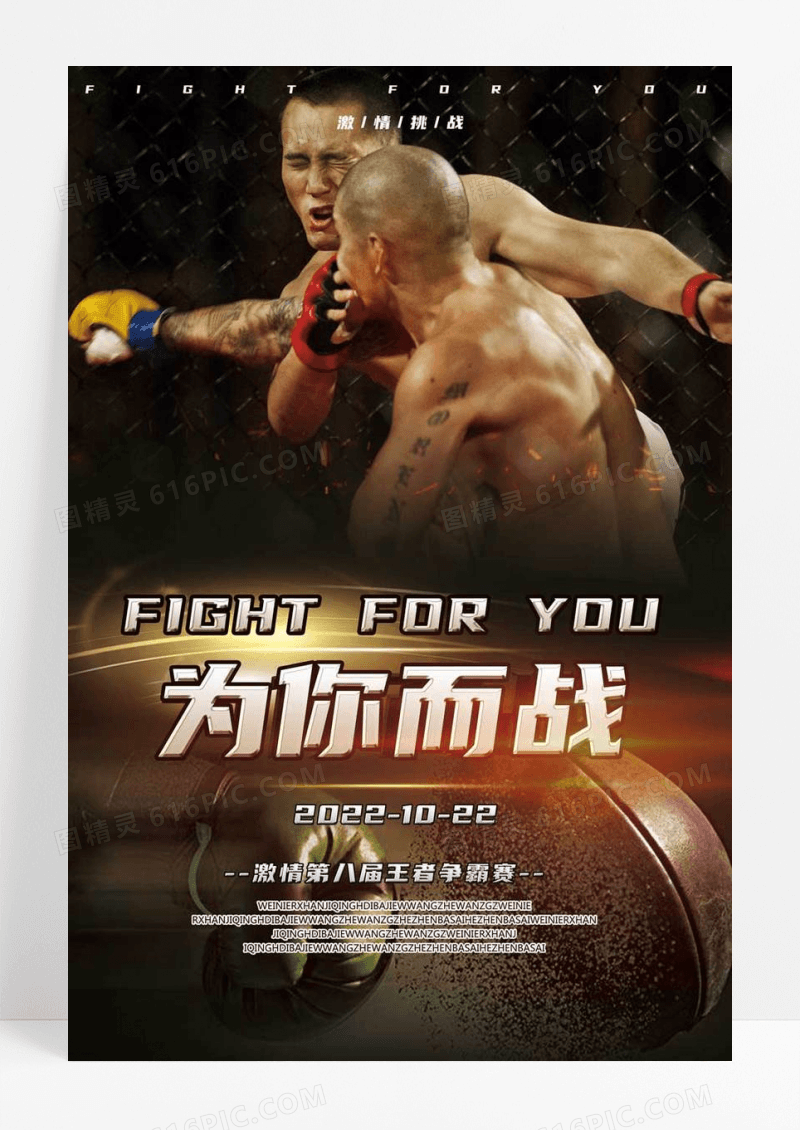 为你而战拳击大赛海报